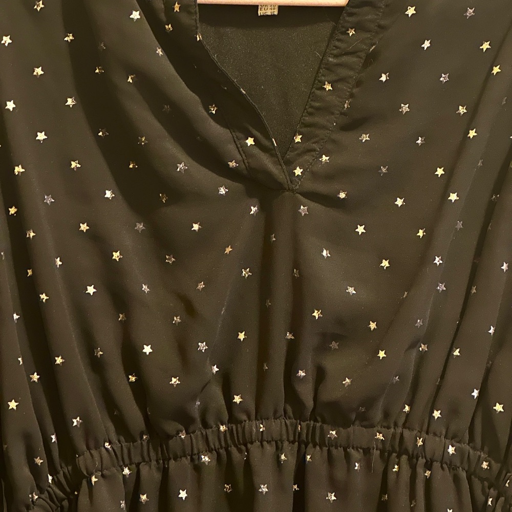 Yumi Black Star-Print Elastic-Waist Dress - Picture 5 of 8
